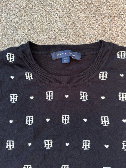 Woman's Large Tommy Hilfiger Black TH Jumper