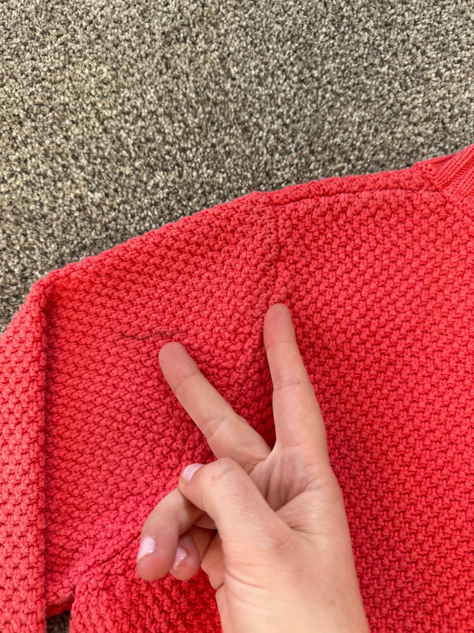 Woman's Medium L.L.Bean Pinky Red Cardigan