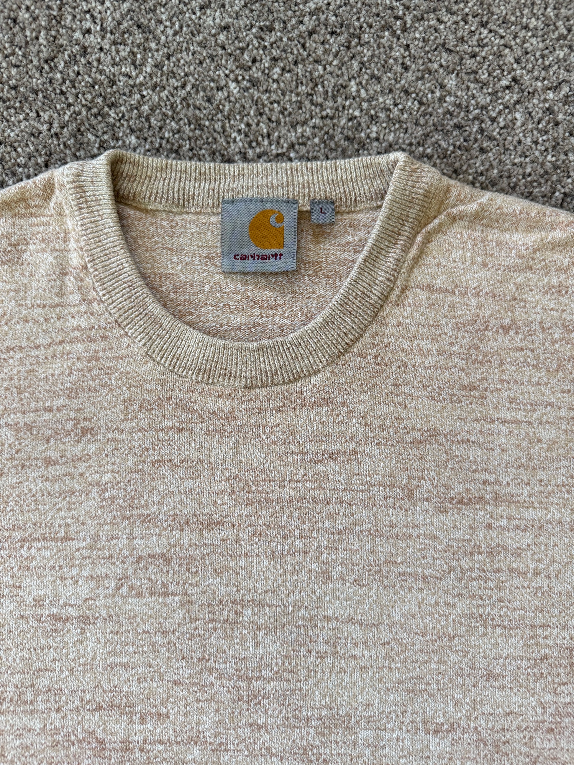 Large Carhartt Oatmeal Beige Sweatshirt