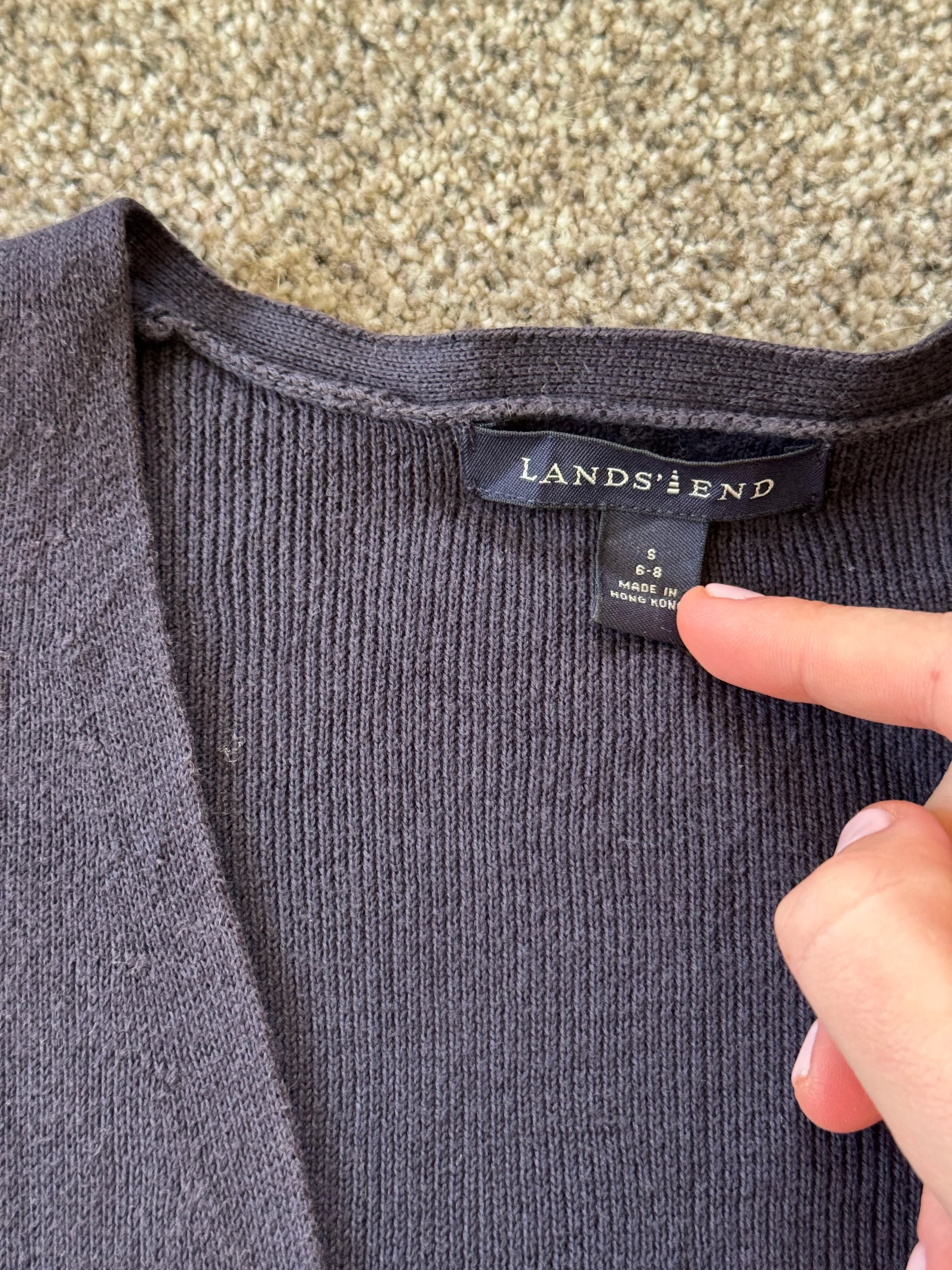 Woman's Small Lands' End Navy Cardigan