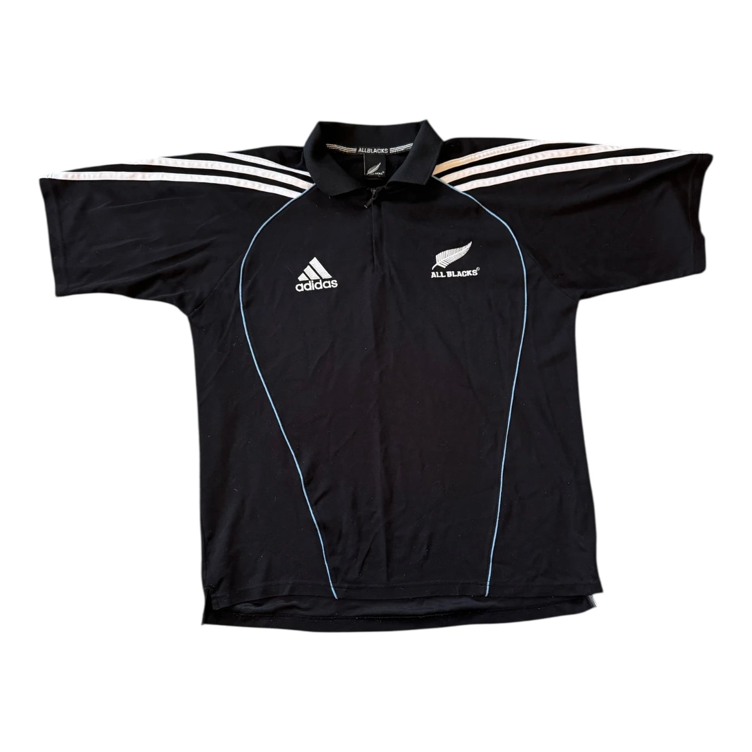 Extra large Adidas New Zealand All Blacks 1/4 Zip Rugby Shirt