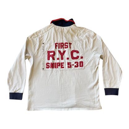 XXL Rare Ralph Lauren White RYC Snipe 5-30 Sailing Club Rugby Shirt