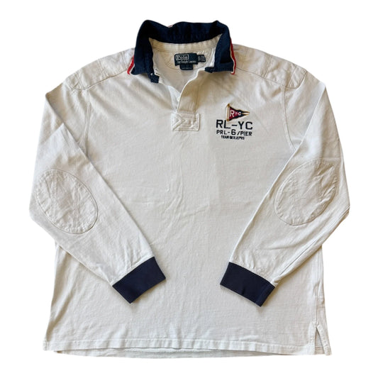 XXL Rare Ralph Lauren White RYC Snipe 5-30 Sailing Club Rugby Shirt