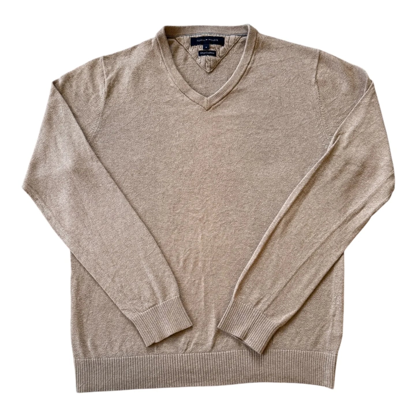 Small Tommy Hilfiger Beige V-Neck Jumper