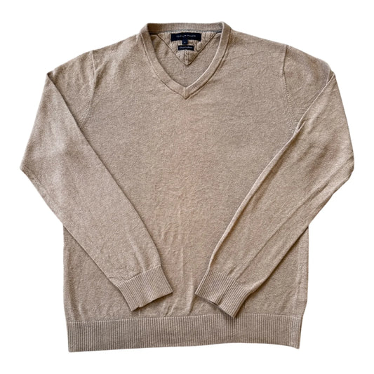 Small Tommy Hilfiger Beige V-Neck Jumper