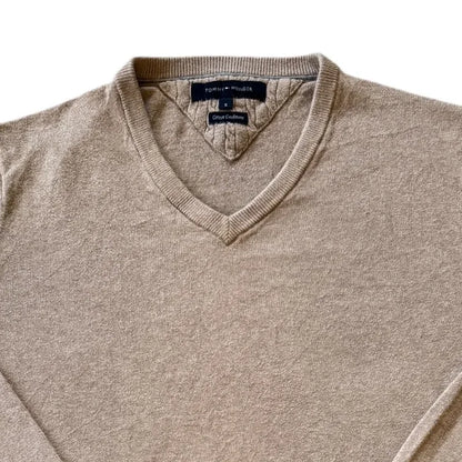 Small Tommy Hilfiger Beige V-Neck Jumper