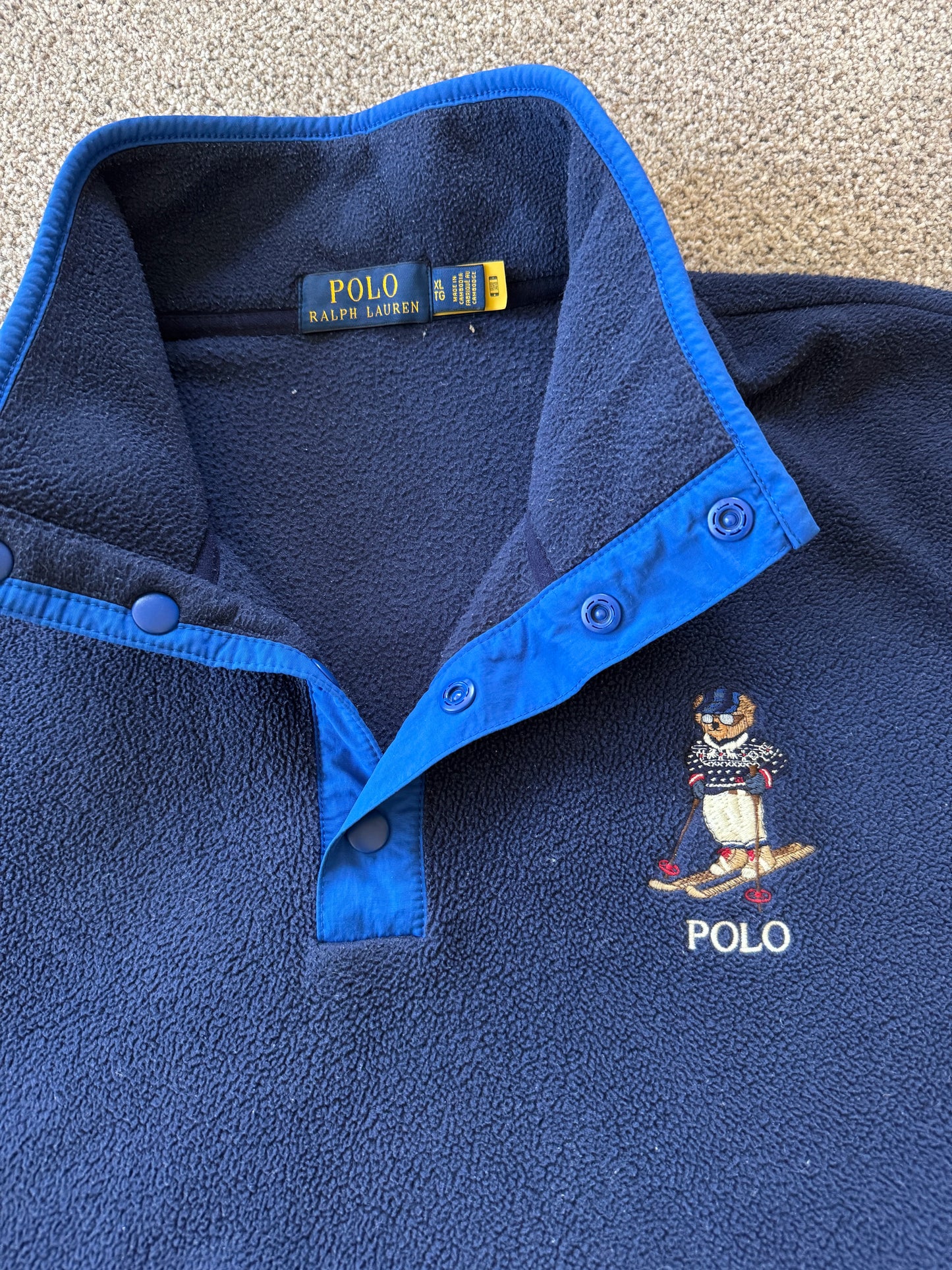 Extra large Ralph Lauren Navy Skiing Polo Bear Fleece