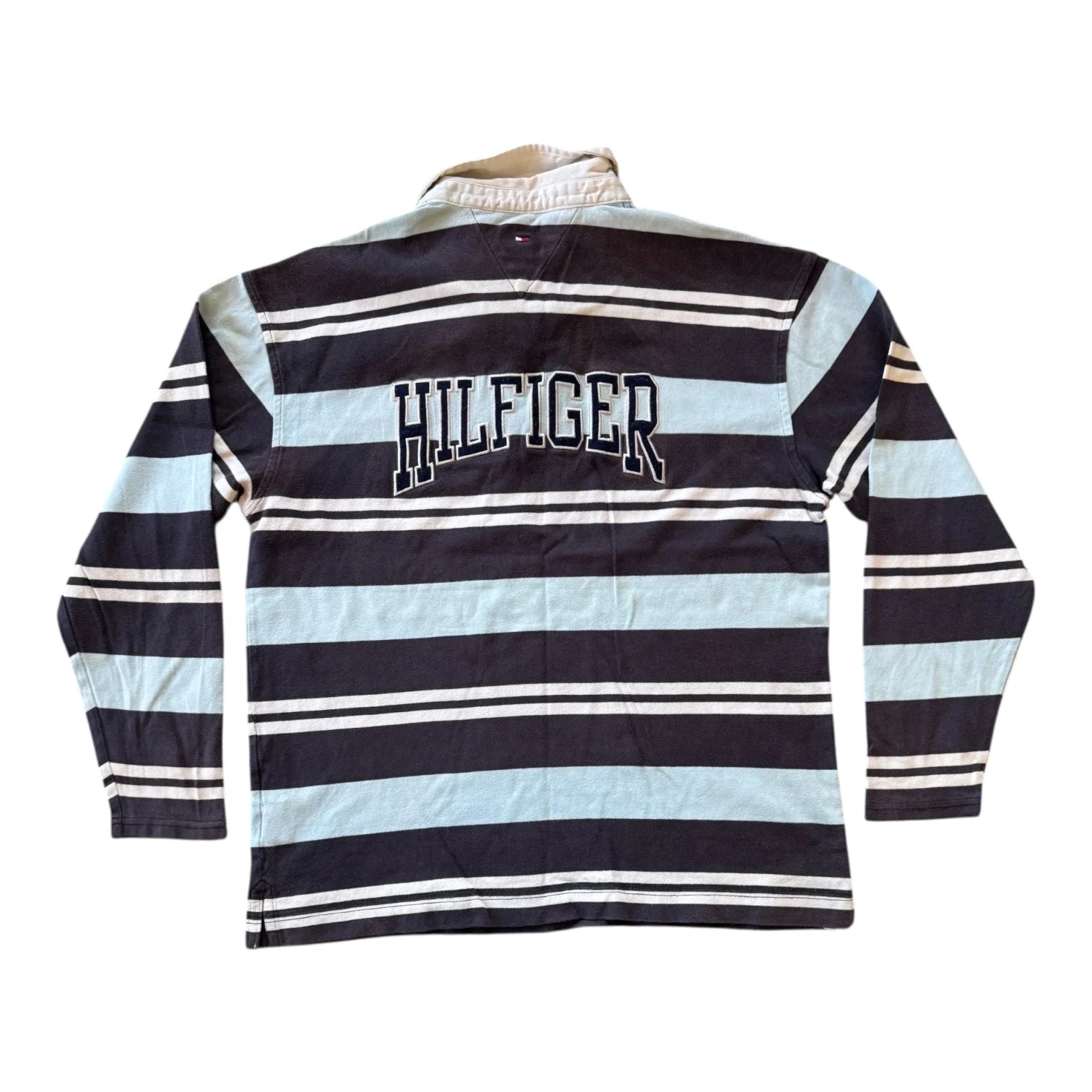 Aged 16 Tommy Hilfiger Blue Striped Rugby Shirt