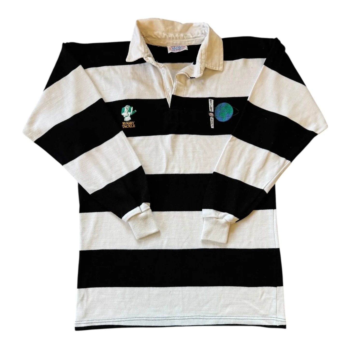 Slim Medium Halbro Black/White Exiles RUFC Rugby Shirt