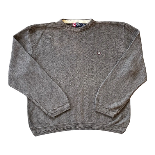 XXL Chaps Brown Knitted Herringbone Jumper