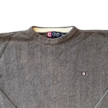 XXL Chaps Brown Knitted Herringbone Jumper