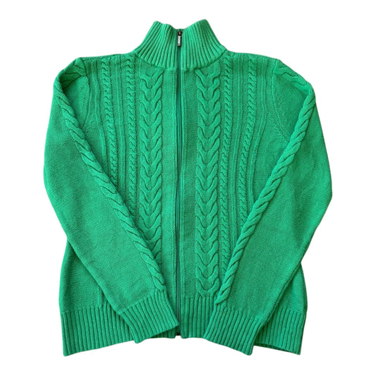Woman's Medium Chaps Green Knitted Full Zip