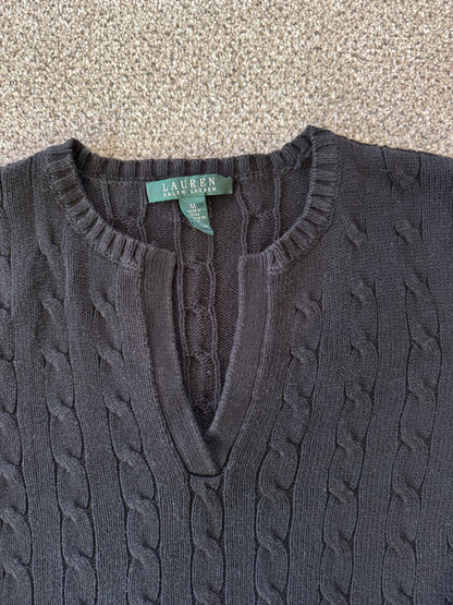 Woman's Medium Ralph Lauren Black Cable Knit