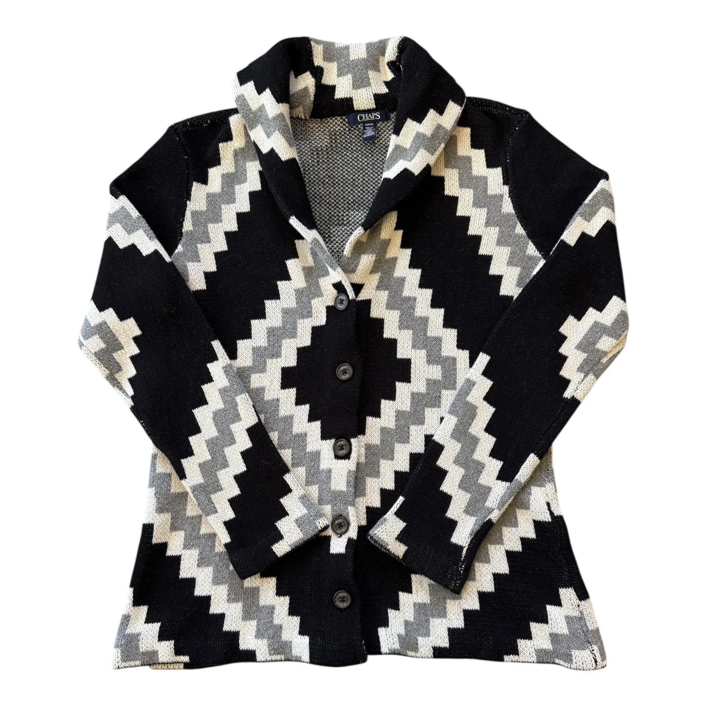 Woman's Small Chaps Black/ White Cardigan