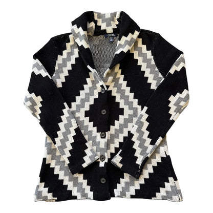 Woman's Small Chaps Black/ White Cardigan