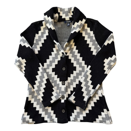 Woman's Small Chaps Black/ White Cardigan