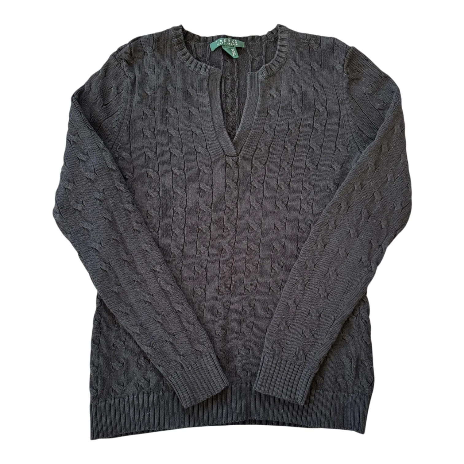 Woman's Medium Ralph Lauren Black Cable Knit