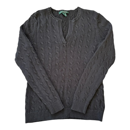 Woman's Medium Ralph Lauren Black Cable Knit