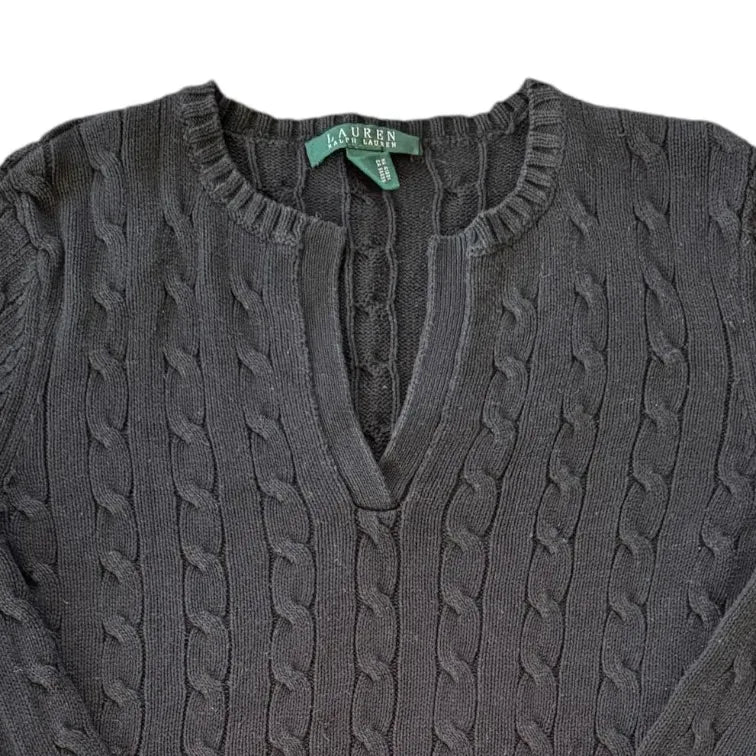 Woman's Medium Ralph Lauren Black Cable Knit
