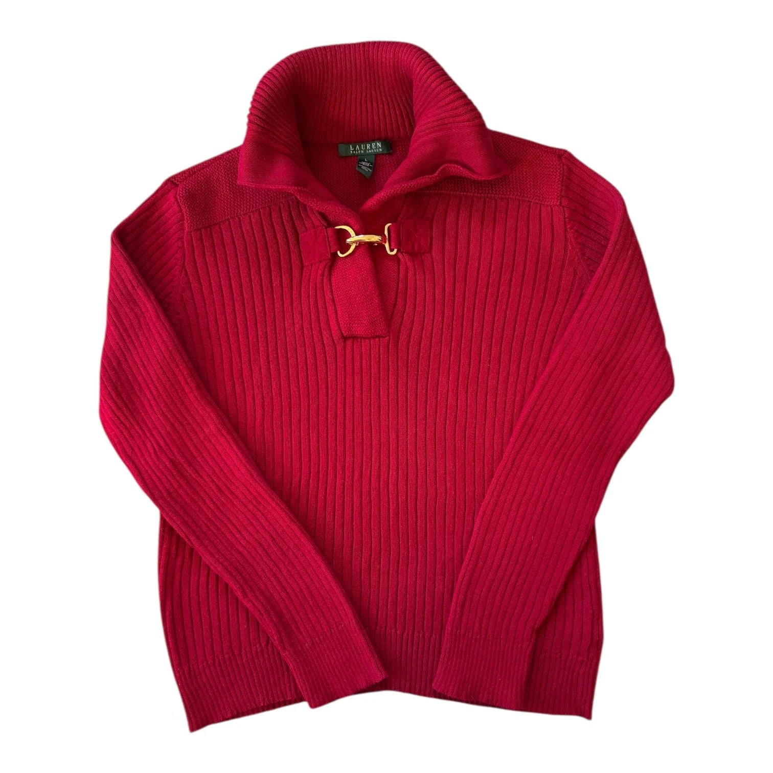 Woman's Large Ralph Lauren Red Knitted Jumper