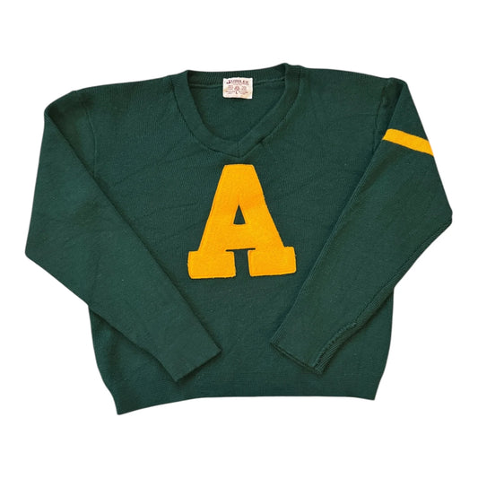 Vintage 60's Large Jubilee Alberta Green Varsity Jumper