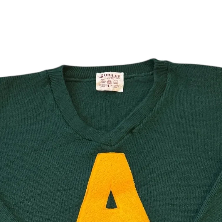 Vintage 60's Large Jubilee Alberta Green Varsity Jumper