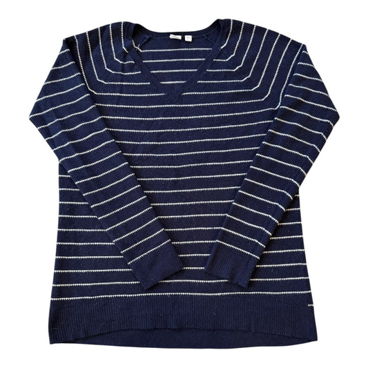 Woman's Medium Tall Gap Navy Thin V-Neck