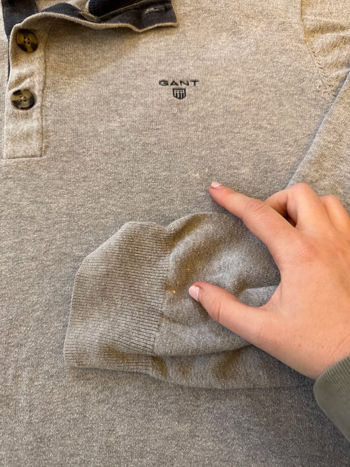 Extra large Gant Grey 1/4 Button Jumper