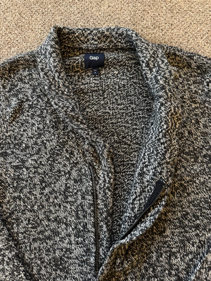 Woman's Medium Gap Grey Knitted Zip Up Jumper