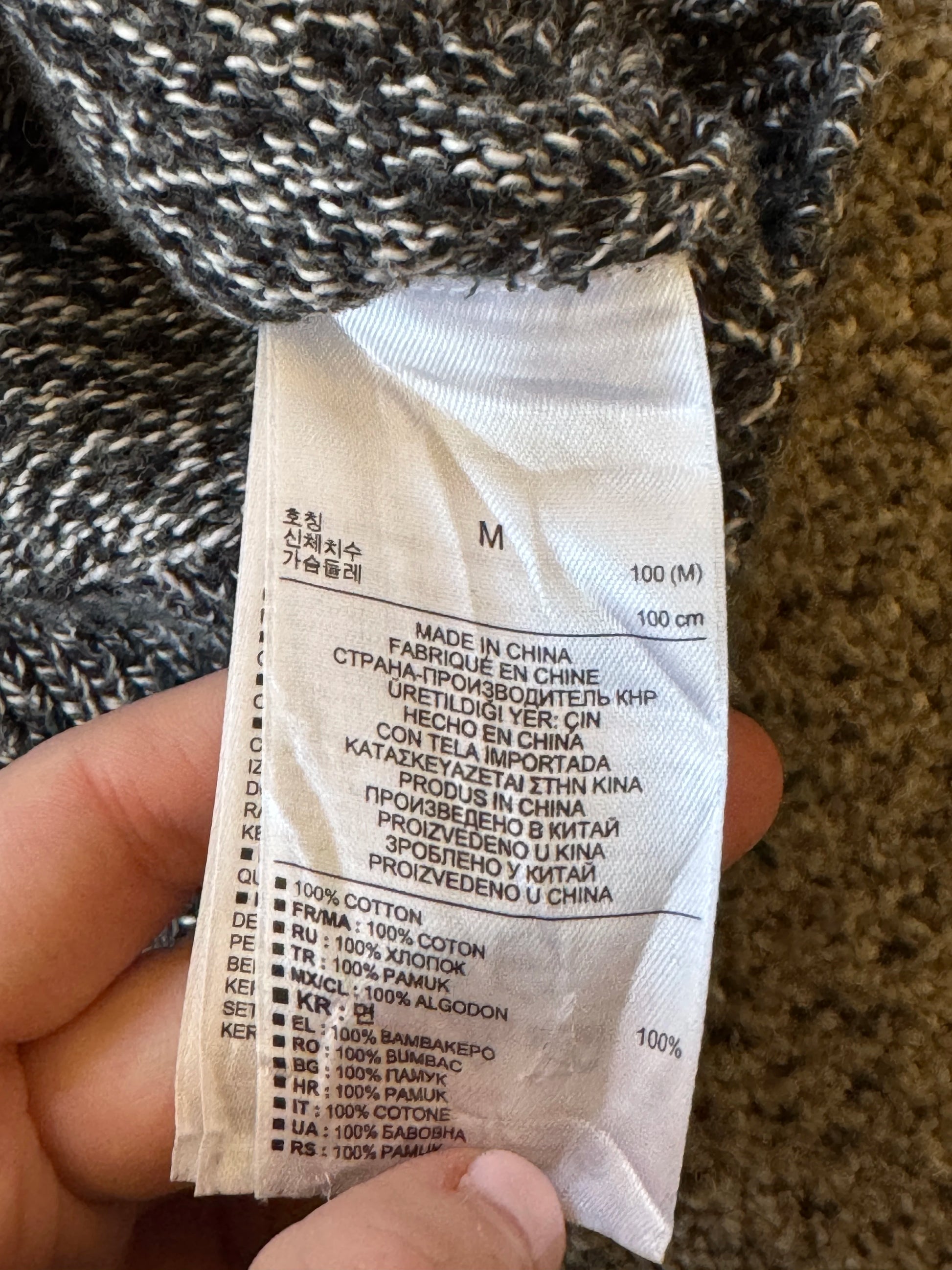 Woman's Medium Gap Grey Knitted Zip Up Jumper