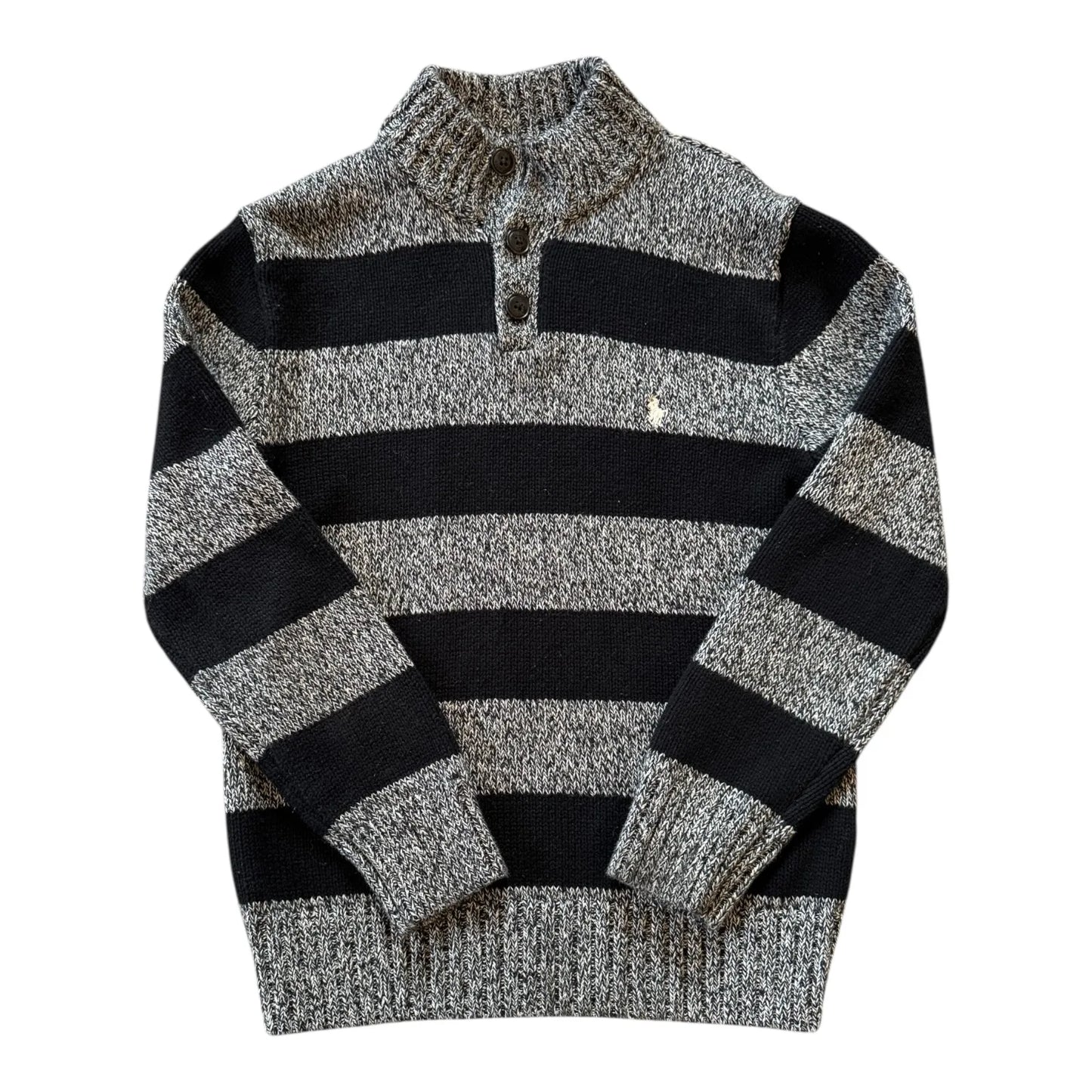 Aged 7 Ralph Lauren Grey Knitted 1/4 Button