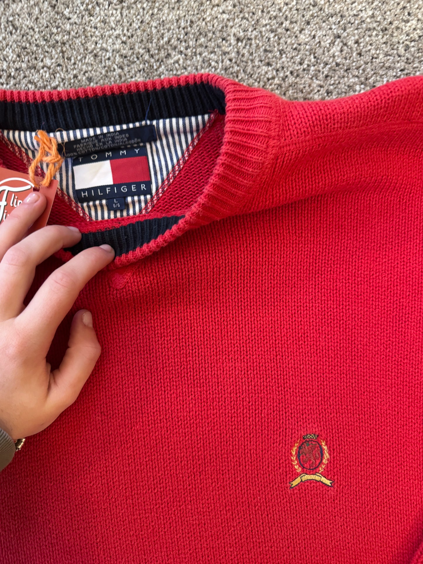 Large Tommy Hilfiger Red Knitted Jumper