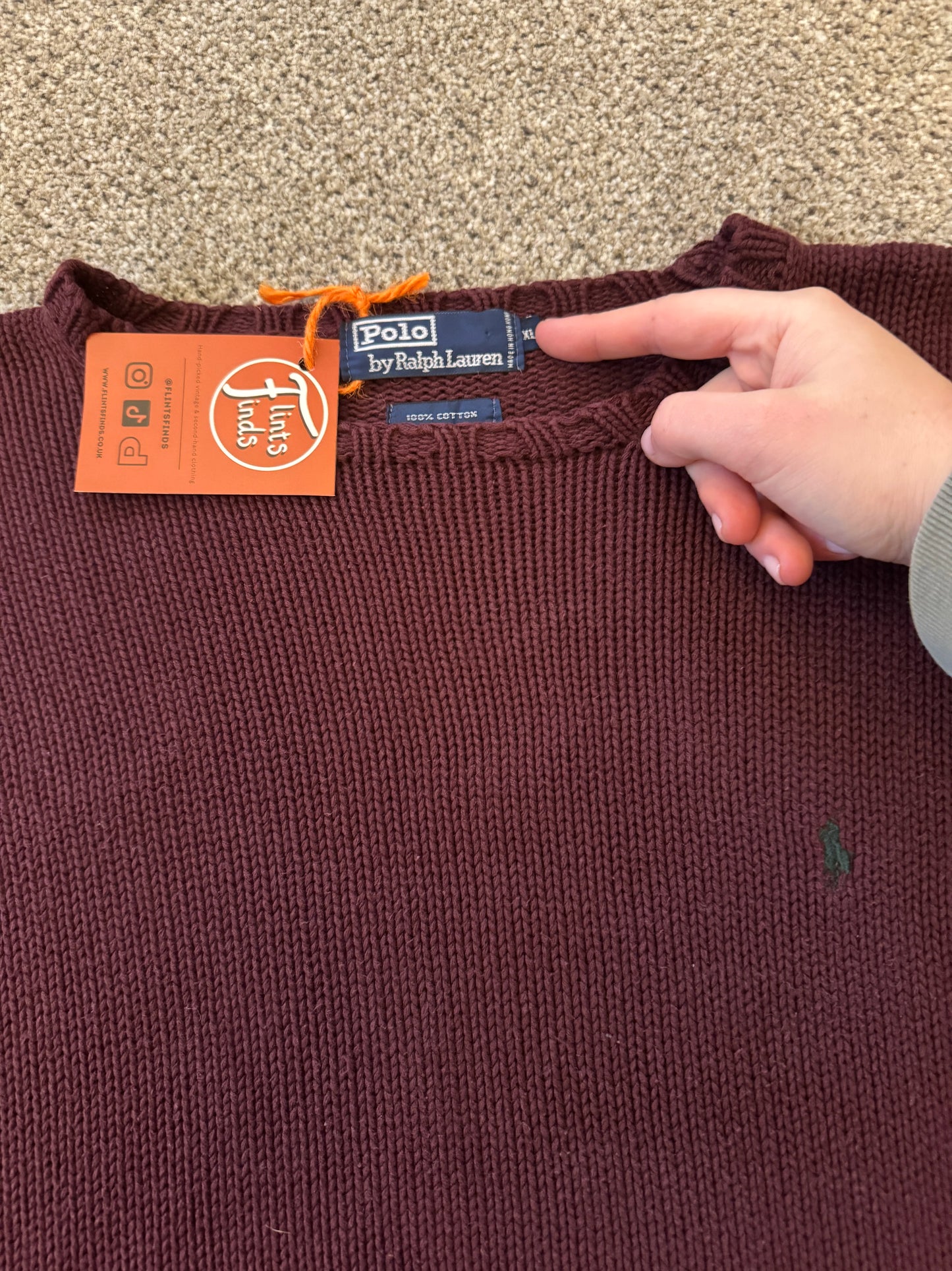 Extra large Ralph Lauren Burgundy Knitted Jumper