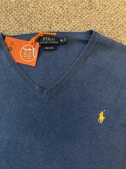 Extra large Ralph Lauren Blue V-Neck Jumper