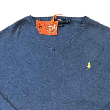 Extra large Ralph Lauren Blue V-Neck Jumper