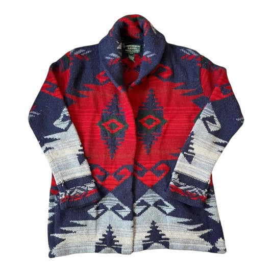 Woman's Petite Ralph Lauren Aztec Southwest Cardigan