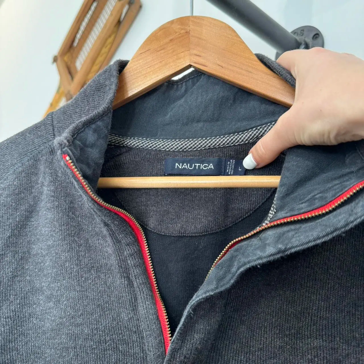 Large Nautica Grey 1/4 Zip