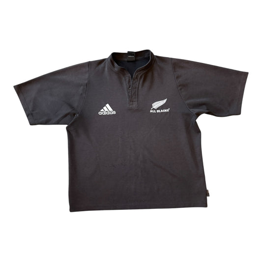 Large Adidas Black New Zealand All Blacks Rugby Shirt