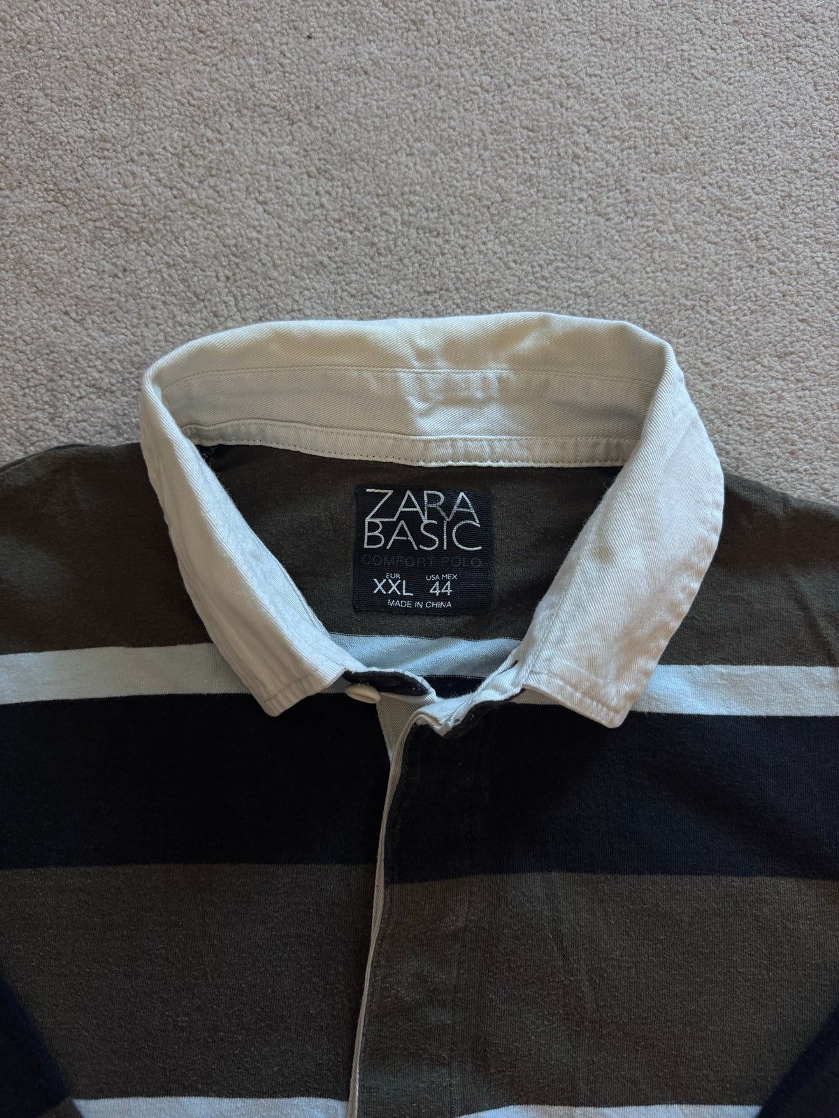 XXL Zara Brown and White Rugby Shirt