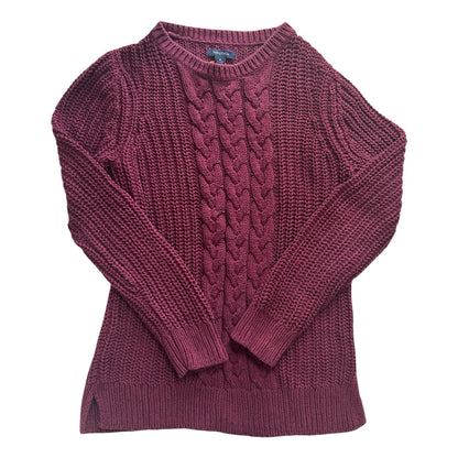 Woman's Medium Nautica Burgundy Red Knitted Ribbed Jumper