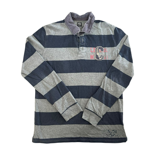 Large Celio Grey and Navy Rugby Shirt