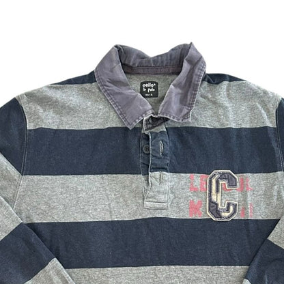 Large Celio Grey and Navy Rugby Shirt