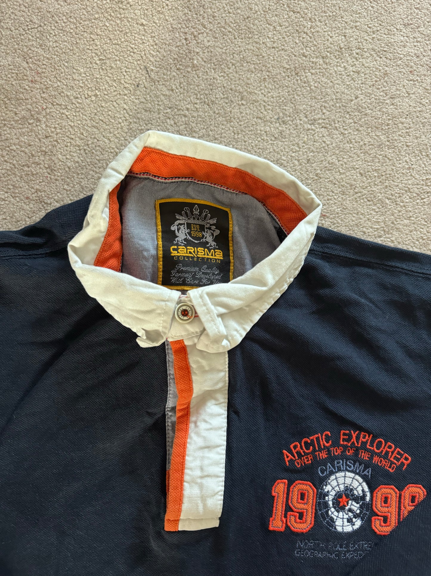 Large Carisma Navy Arctic Explorer Rugby Shirt
