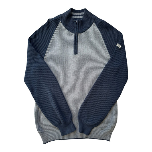 Large Nautica Grey and Navy 1/4 Zip