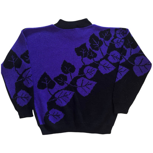 Small Blue and Purple Leaf Funky Knit