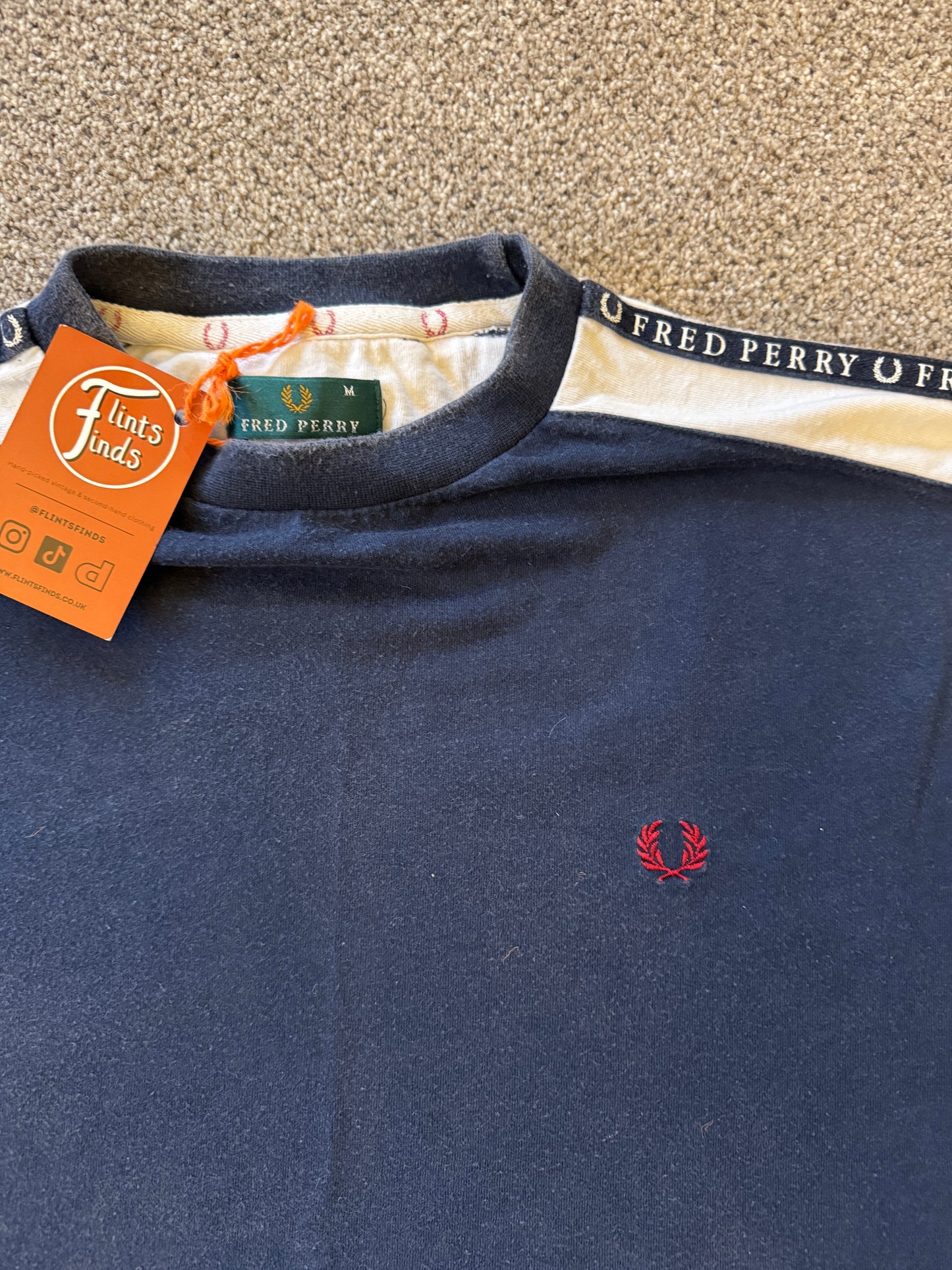 Medium Fred Perry Navy T-Shirt