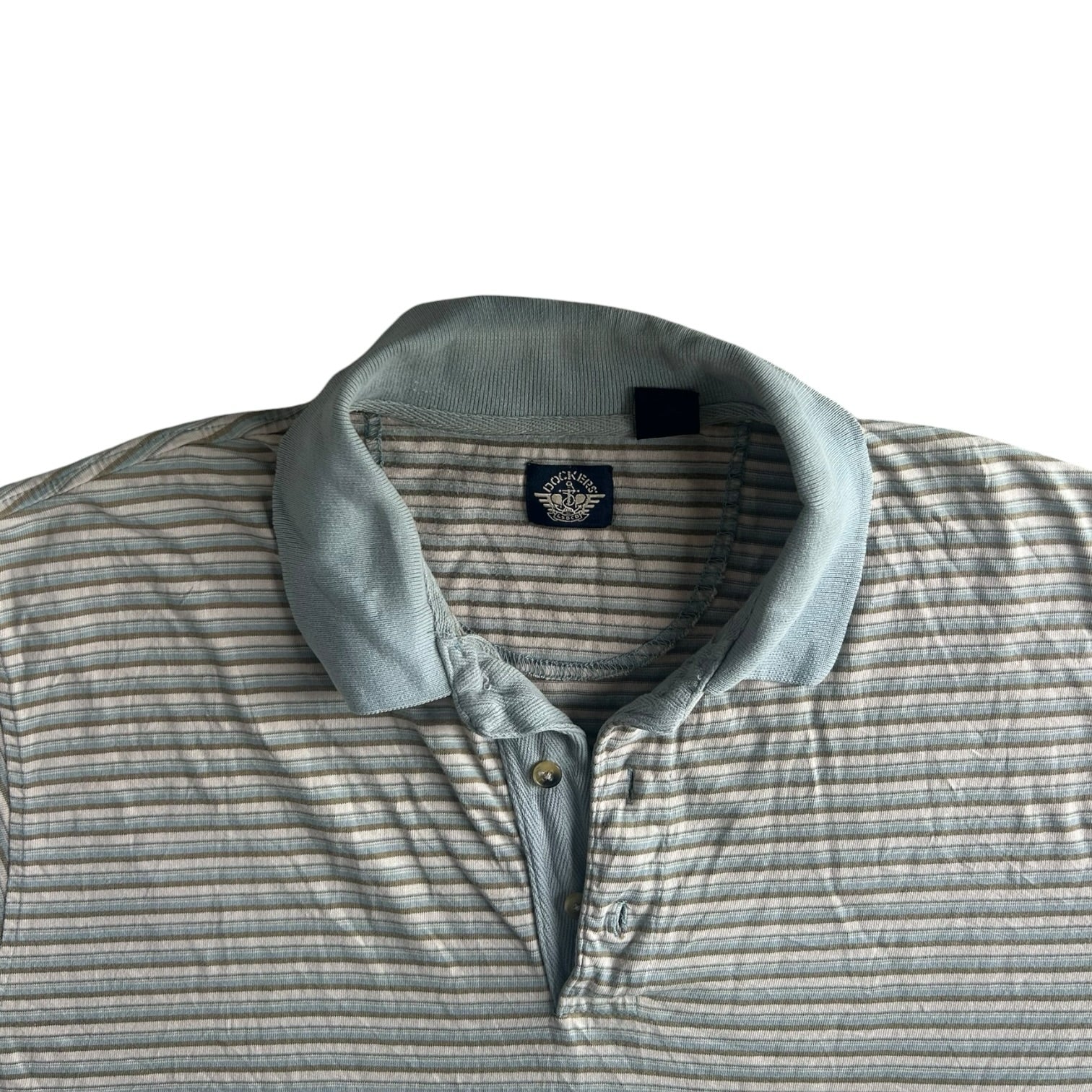 Large Dockers Blue, Green and Beige Polo Shirt