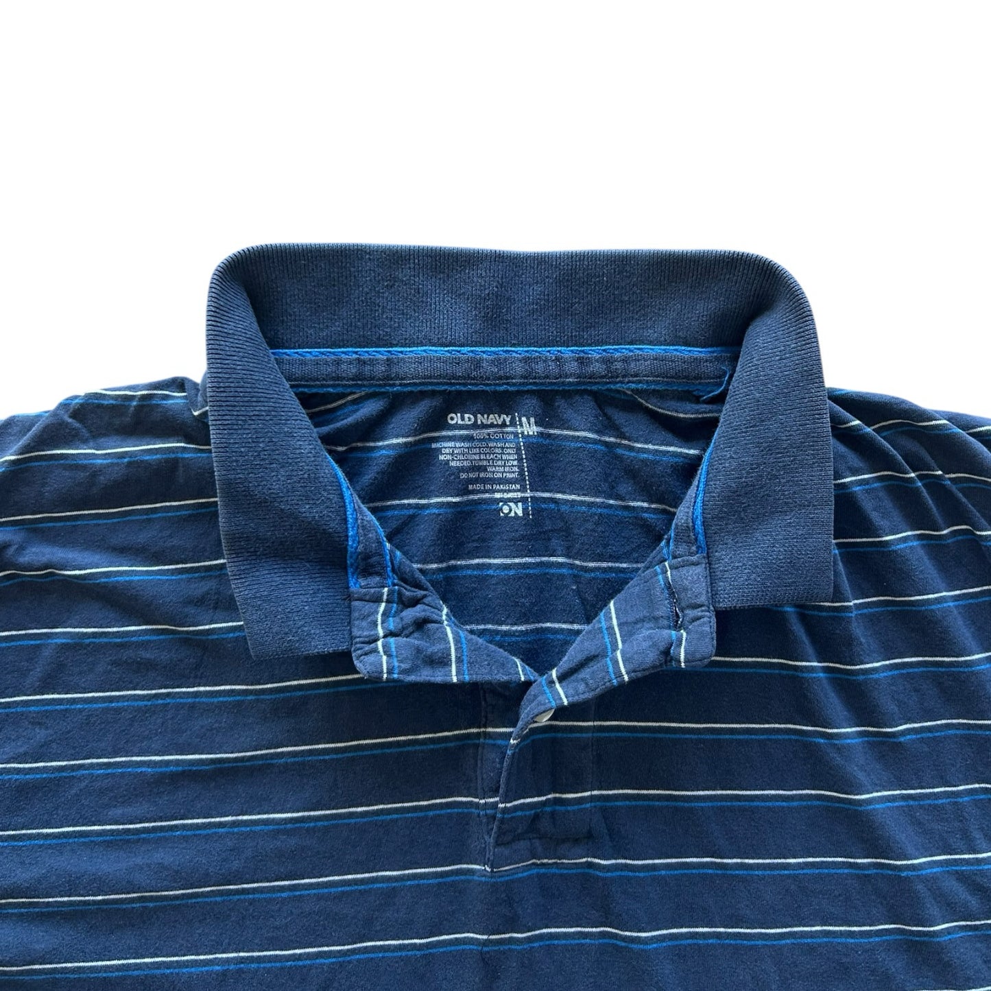 Medium Old Navy Blue and White Polo Shirt