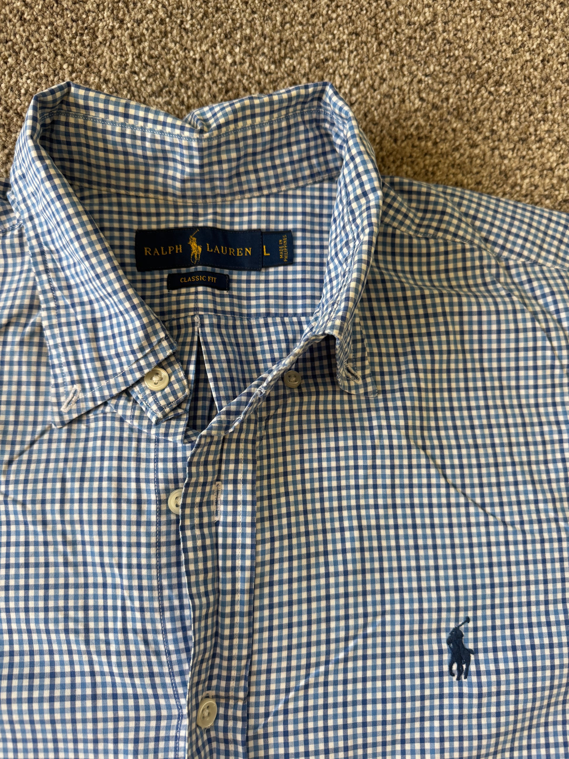 Large Ralph Lauren Blue Check Shirt