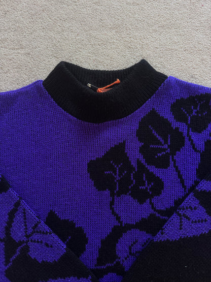 Small Blue and Purple Leaf Funky Knit